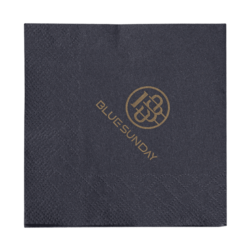 23x23 Napkins en papier noir avec imprime en or SJ4201