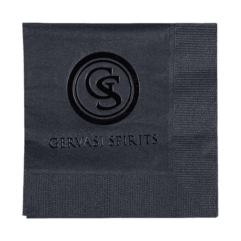 25x25 serviettes noires de haute qualité avec tamponnage chaud SJ4302