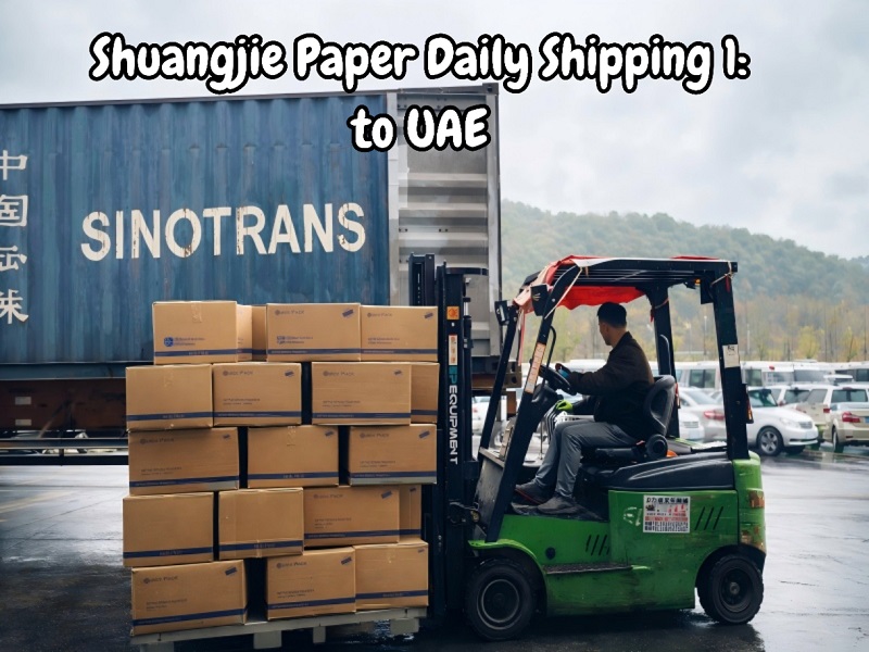 Shuangjie Paper expédie un conteneur complet de serviettes Airlaid vers les Émirats arabes unis depuis le port de Ningbo
